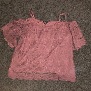 mov colored misschievous lace off the shoulder top